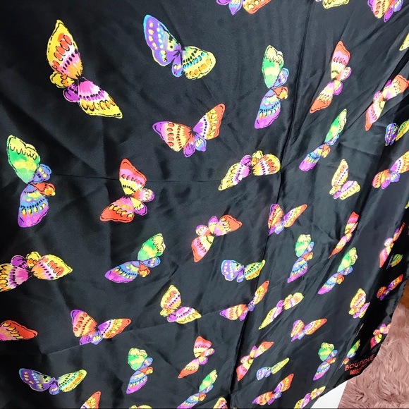 Moschino Boutique Silk Scarf Butterflies - Picture 2 of 6